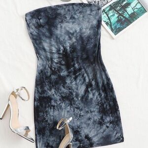 Tie-Dye Strapless Dress